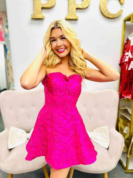 hot topic pink dress Hot Topic  Women's Strapless Fit-and-Flare Mini Dress  Pink Paparatzi