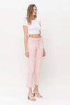 Vervet-Pink high rise crop jeans