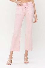 Vervet-Pink high rise crop jeans