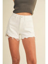 Just USA-White Vintage Frayed Hem
