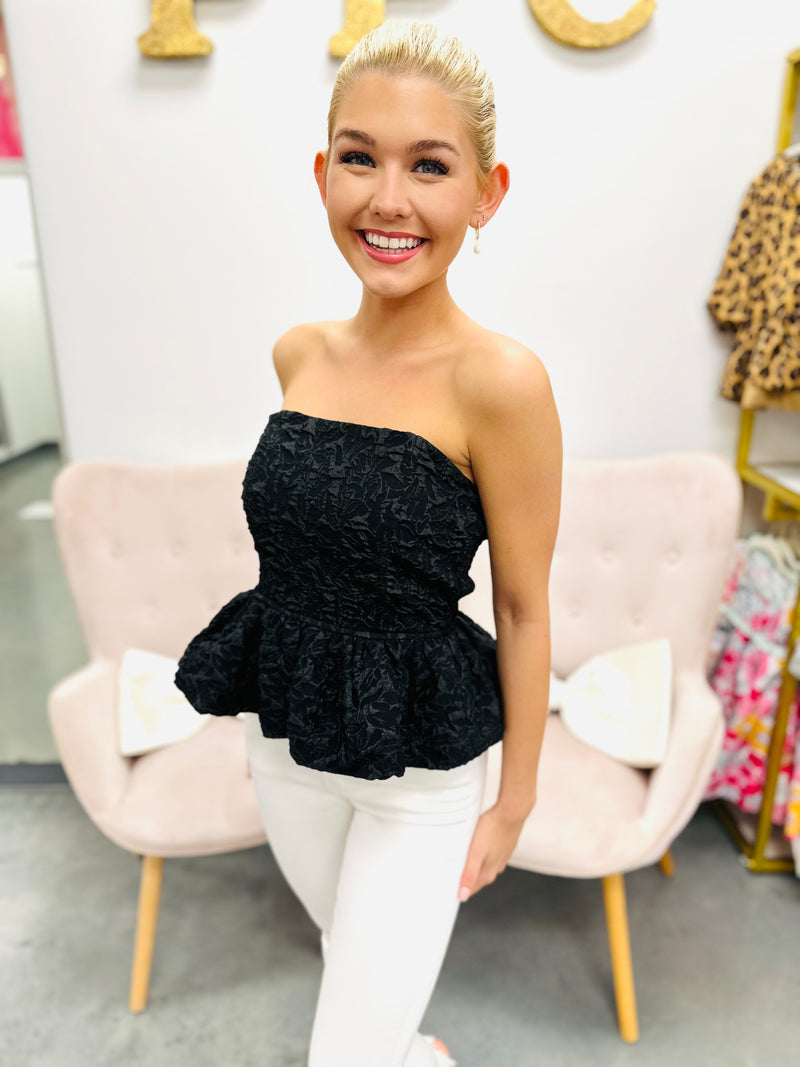 Peplum Please-Black