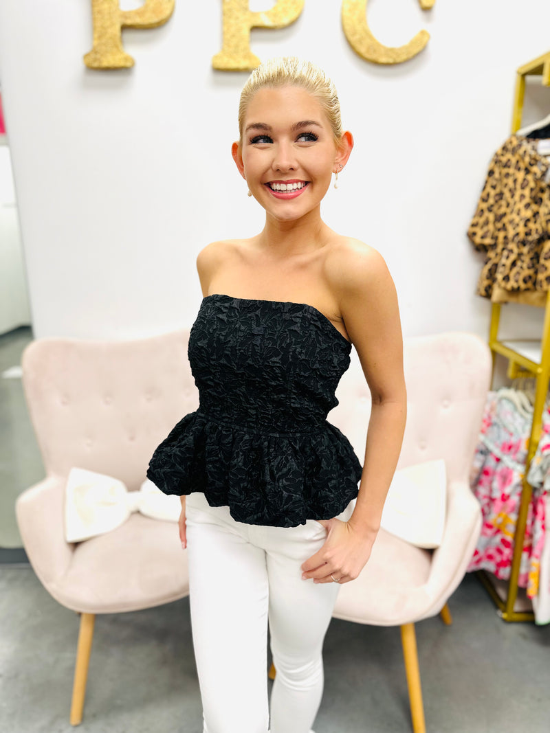 Peplum Please-Black