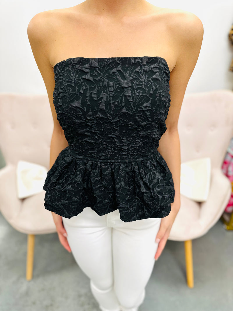 Peplum Please-Black