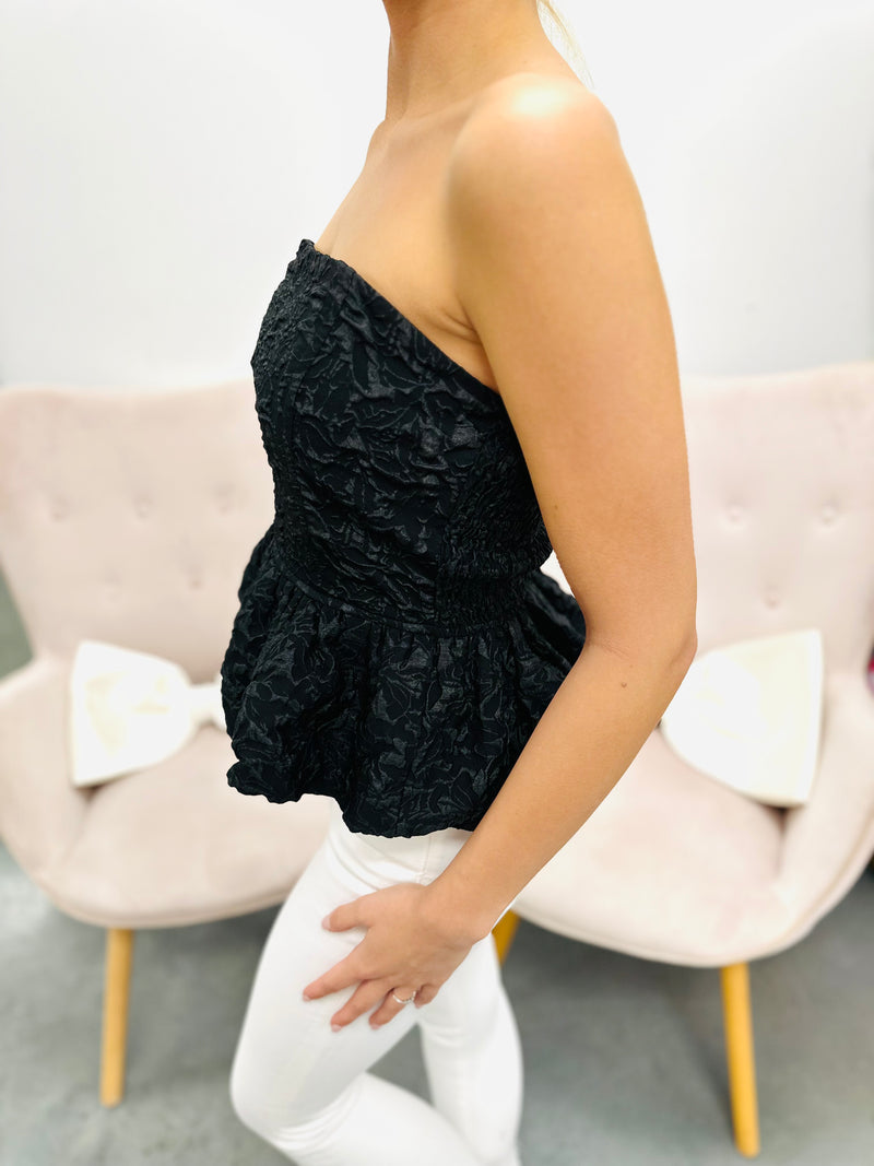 Peplum Please-Black