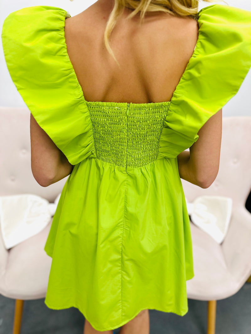 Flirt Mode Chartreuse Dress – Bold Boutique Dress – Pink Paparatzi