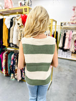 Stripe me down-Lt Olive/Oatmeal