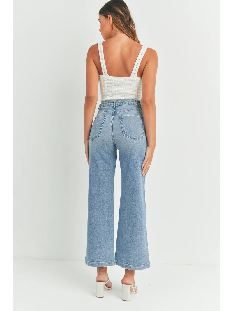Just Black Denim-Patch Pocket Wide Leg