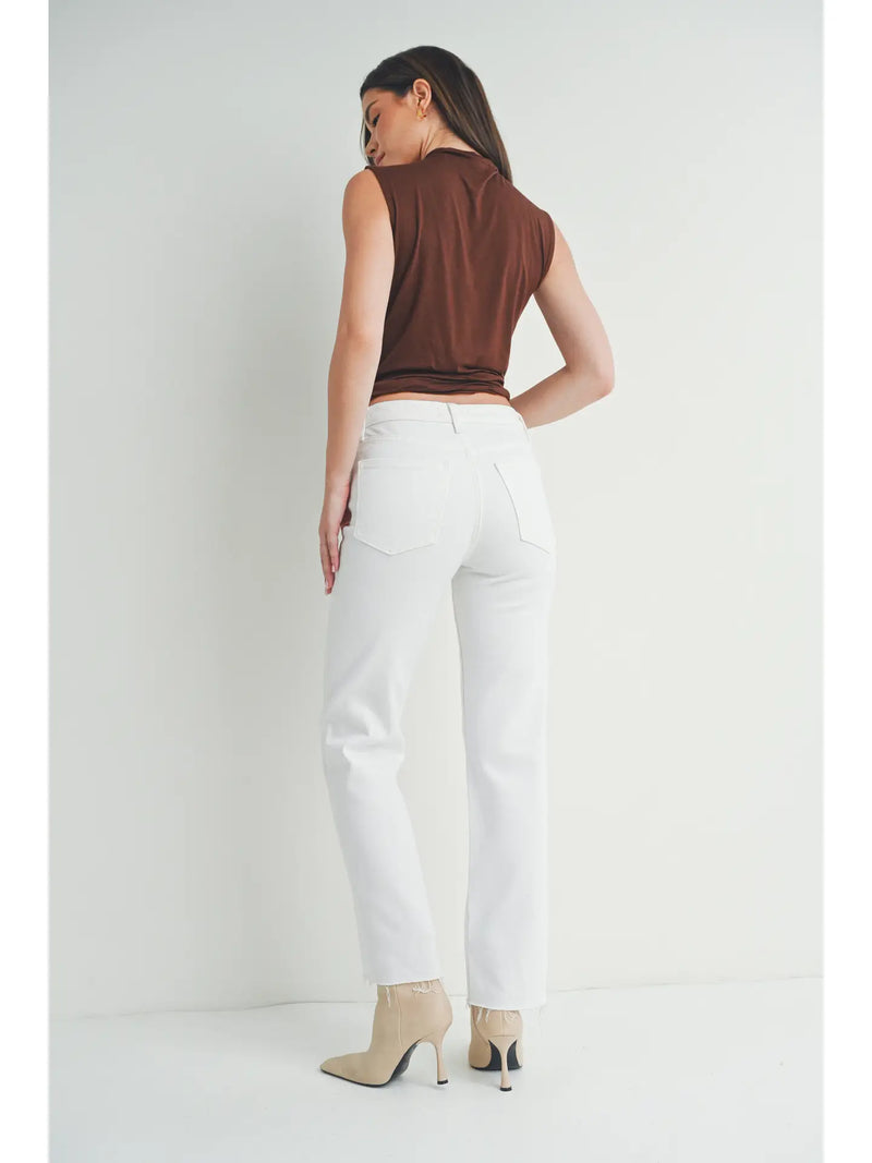 Just USA-White Straight Leg