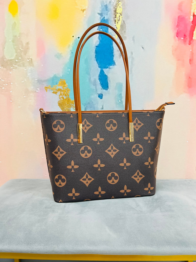 Secure the bag-Brown large tote