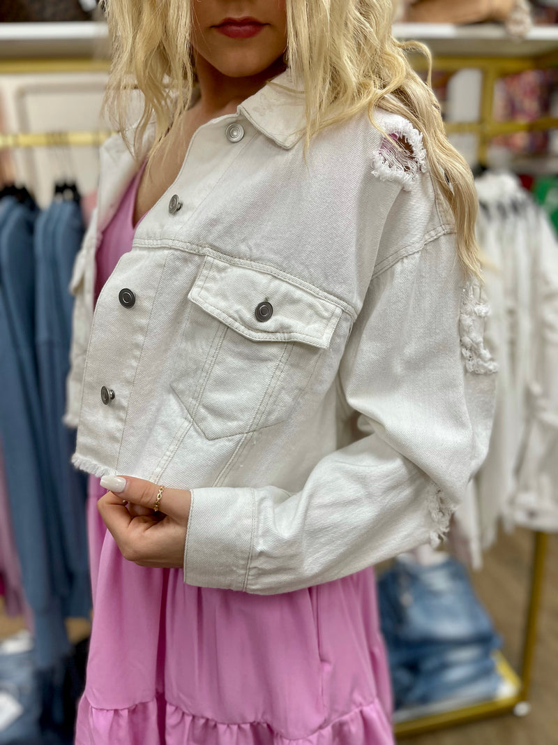 Denim in white